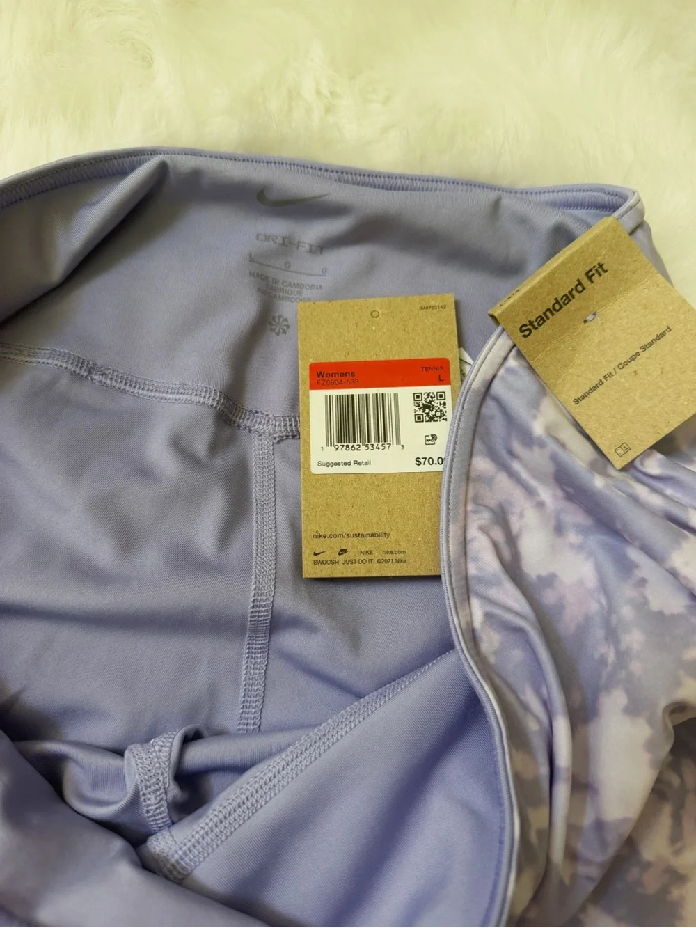 Nike Women's Summer Victory Print golf tennis Skirt - Lilac size L NWT